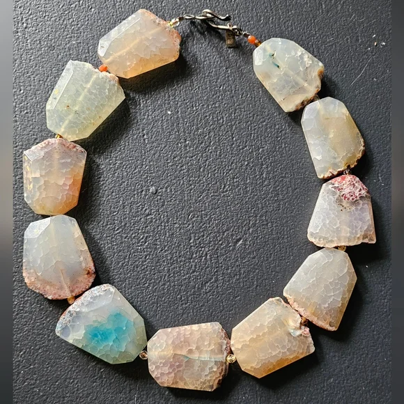 Agate Multi-Color Stone Necklace - Picture 3 of 8